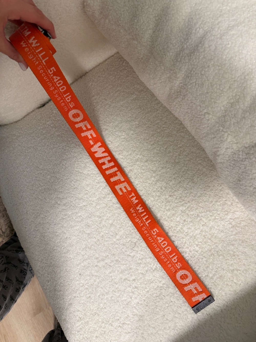 Off-White Orange Industrial Logo Web Belt